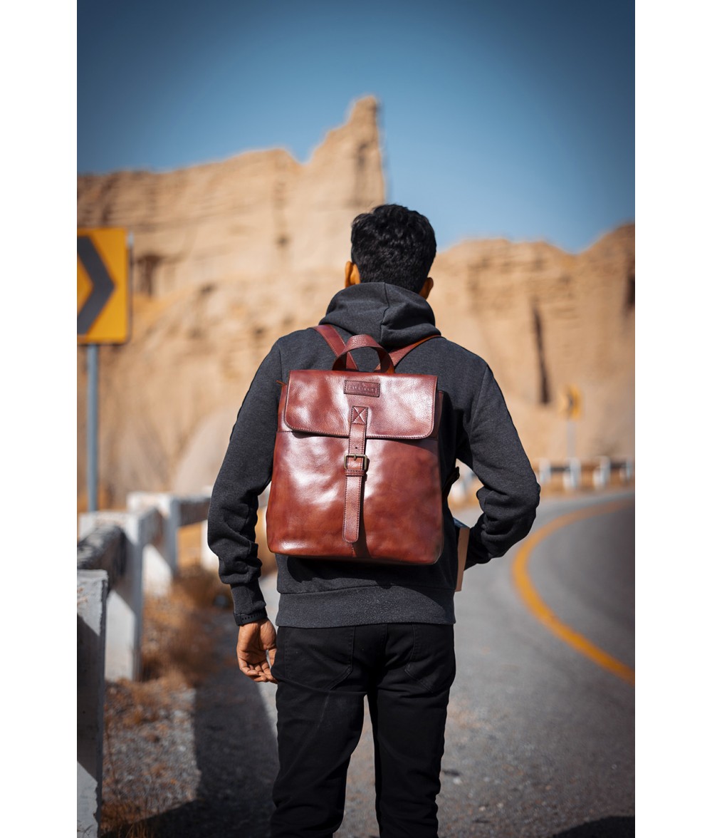 Voyager Brown Mini Leather Backpack Alaskan Leather Company